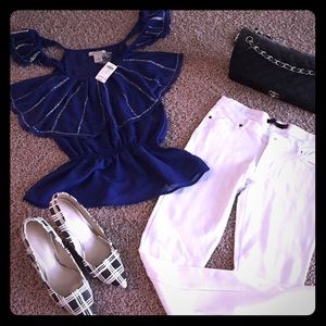 Bezaddled Royal Blue Top